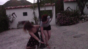 www.cuffkeybondage.com - Diamondly and Amy Twist Handcuffed to a pole thumbnail